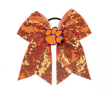 Load image into Gallery viewer, Clemson Tiger Guard Sequin Hair Bow