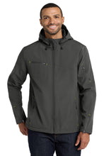 Load image into Gallery viewer, Port Authority ® Textured Hooded Soft Shell Jacket. J706