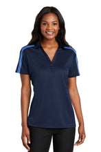 Load image into Gallery viewer, Port Authority ® Women's Silk Touch™ Performance Colorblock Stripe Polo. L547
