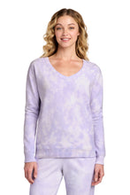 Load image into Gallery viewer, Port & Co ® Women's Beach Wash ® Cloud Tie-Dye V-Neck Sweatshirt LPC140V