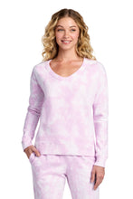 Load image into Gallery viewer, Port & Co ™ Women's Beach Wash ® Cloud Tie-Dye V-Neck Sweatshirt LPC140V