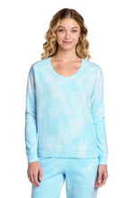 Load image into Gallery viewer, Port & Co ® Women's Beach Wash ® Cloud Tie-Dye V-Neck Sweatshirt LPC140V