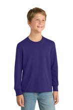 Load image into Gallery viewer, Port & Co ® Youth Long Sleeve Core Cotton Tee. PC54YLS