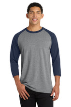 Load image into Gallery viewer, Port & Co ® Core Blend 3/4-Sleeve Raglan Tee. PC55RS