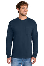 Load image into Gallery viewer, Port & Co ® Long Sleeve Essential Pocket Tee. PC61LSP