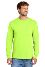 Load image into Gallery viewer, Port & Co ® Long Sleeve Essential Pocket Tee. PC61LSP