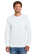 Load image into Gallery viewer, Port & Co ® Long Sleeve Essential Pocket Tee. PC61LSP