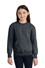 Load image into Gallery viewer, Port & Co ® Youth Core Fleece Crewneck Pocket Sweatshirt PC78YPKT