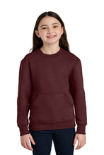 Load image into Gallery viewer, Port & Co ® Youth Core Fleece Crewneck Pocket Sweatshirt PC78YPKT