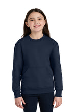 Load image into Gallery viewer, Port & Co ® Youth Core Fleece Crewneck Pocket Sweatshirt PC78YPKT