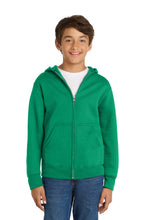 Load image into Gallery viewer, Port & Co ™ Youth Core Fleece Full-Zip Hooded Sweatshirt PC78YZH