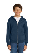 Load image into Gallery viewer, Port & Co ™ Youth Core Fleece Full-Zip Hooded Sweatshirt PC78YZH