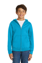 Load image into Gallery viewer, Port & Co ® Youth Core Fleece Full-Zip Hooded Sweatshirt PC78YZH