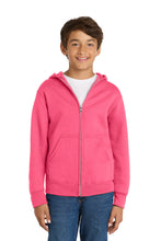 Load image into Gallery viewer, Port & Co ® Youth Core Fleece Full-Zip Hooded Sweatshirt PC78YZH