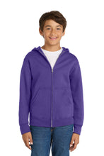 Load image into Gallery viewer, Port & Co ™ Youth Core Fleece Full-Zip Hooded Sweatshirt PC78YZH