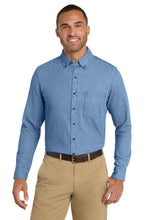 Load image into Gallery viewer, Port & Co ® Long Sleeve Value Denim Shirt. SP10