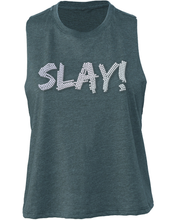 Load image into Gallery viewer, Slay! Iridescent Rhinestone Racerback Tank