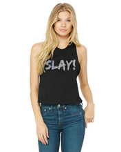 Load image into Gallery viewer, Slay! Iridescent Rhinestone Racerback Tank