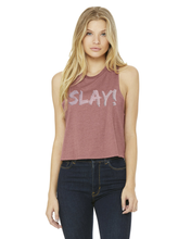 Load image into Gallery viewer, Slay! Iridescent Rhinestone Racerback Tank