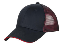 Load image into Gallery viewer, Port Authority ®  Double Mesh Snapback Sandwich Bill Cap. C818
