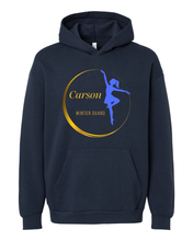 Load image into Gallery viewer, Carson MS Navy Unisex Sponge Fleece Pullover DTM Hoodie
