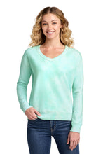 Load image into Gallery viewer, Port &amp; Co ®  Women's Beach Wash ®  Cloud Tie-Dye V-Neck Sweatshirt LPC140V
