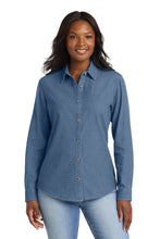 Load image into Gallery viewer, Port &amp; Co ®  Women's Long Sleeve Value Denim Shirt.  LSP10
