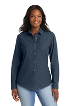 Load image into Gallery viewer, Port &amp; Co ™  Women's Long Sleeve Value Denim Shirt.  LSP10
