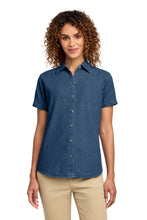 Load image into Gallery viewer, Port &amp; Co ®  Women's Short Sleeve Value Denim Shirt.  LSP11
