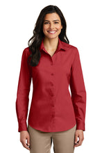 Load image into Gallery viewer, Port Authority ®  Women's Long Sleeve Carefree Poplin Shirt. LW100
