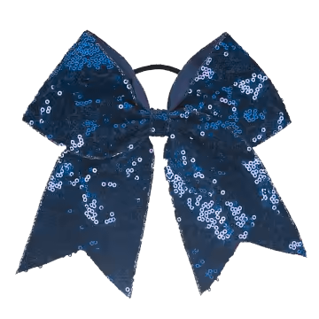 Navy Sequin Hair Bow