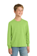Load image into Gallery viewer, Port &amp; Co ™  Youth Long Sleeve Core Cotton Tee. PC54YLS
