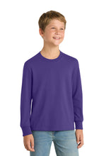 Load image into Gallery viewer, Port &amp; Co ™  Youth Long Sleeve Core Cotton Tee. PC54YLS
