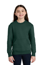 Load image into Gallery viewer, Port &amp; Co ™  Youth Core Fleece Crewneck Pocket Sweatshirt PC78YPKT
