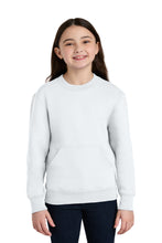 Load image into Gallery viewer, Port &amp; Co ™  Youth Core Fleece Crewneck Pocket Sweatshirt PC78YPKT
