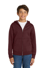 Load image into Gallery viewer, Port &amp; Co ™  Youth Core Fleece Full-Zip Hooded Sweatshirt PC78YZH
