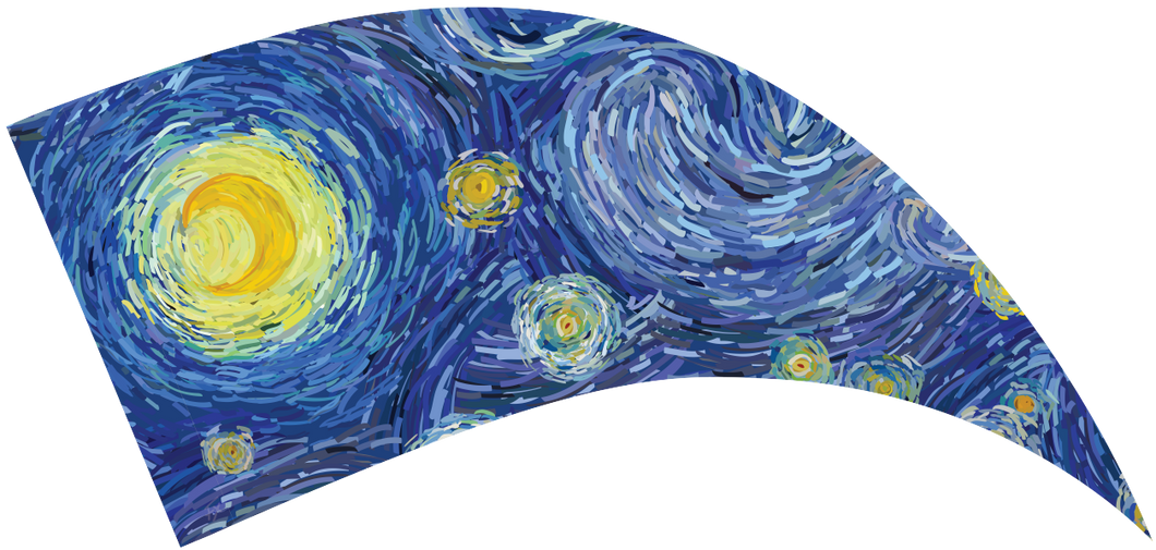 Pre-Designed Cresent Swing Flags - Starry Night