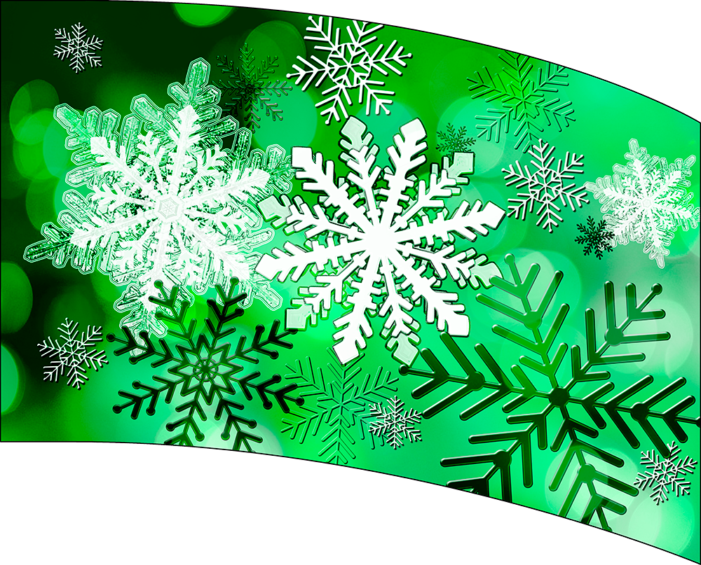 Ready To Ship Digital Flag - Snow Flake Green