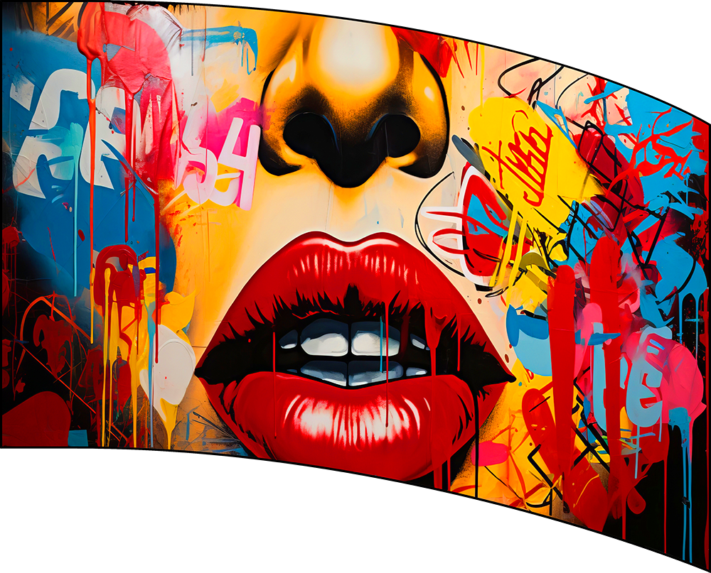 Ready To Ship Digital Flag - Graffiti Lips