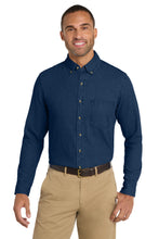 Load image into Gallery viewer, Port &amp; Co ®  Long Sleeve Value Denim Shirt. SP10
