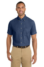 Load image into Gallery viewer, Port &amp; Co ®  Short Sleeve Value Denim Shirt. SP11
