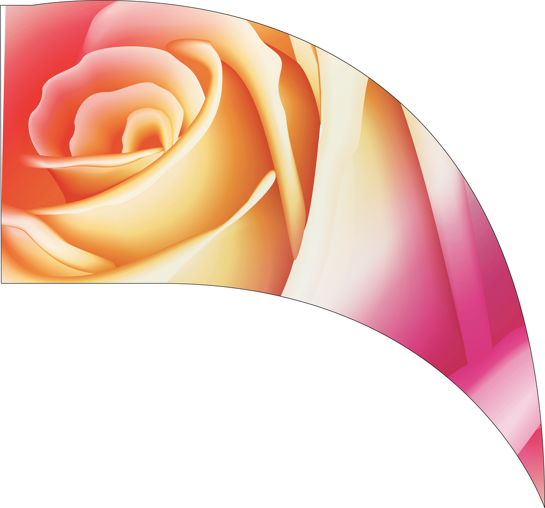 Pre-Designed Cresent Swing Flags - Rose Multi