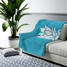 Load image into Gallery viewer, Charles Towne Independent Teal Velveteen Plush Blanket

