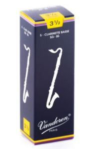 Vandoren Bb Bass Clarinet Reeds - Traditional, Strength 3.5 5ct