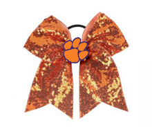 Load image into Gallery viewer, Clemson Tiger Guard Sequin Hair Bow
