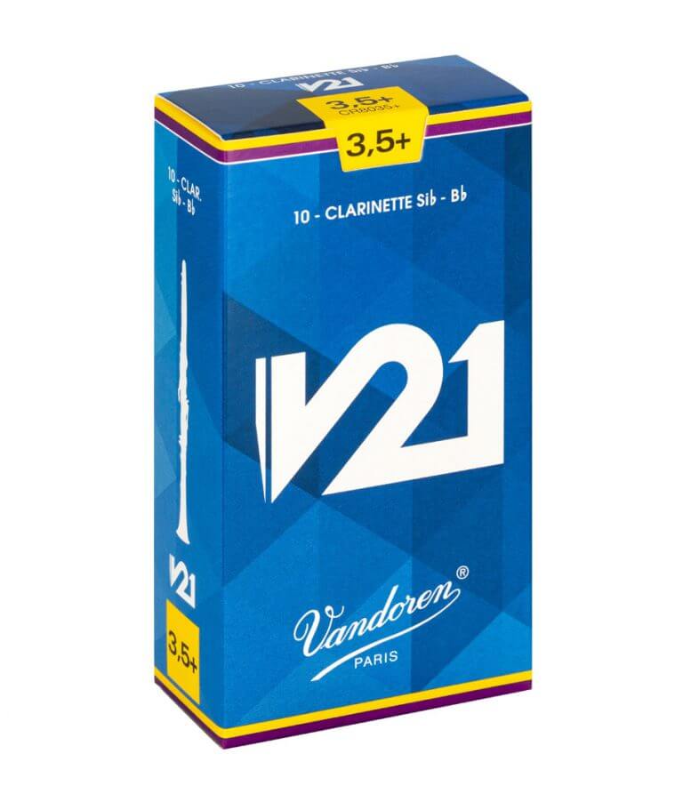 Vandoren Bb Clarinet Reeds - V21, Strength 3.5 10ct