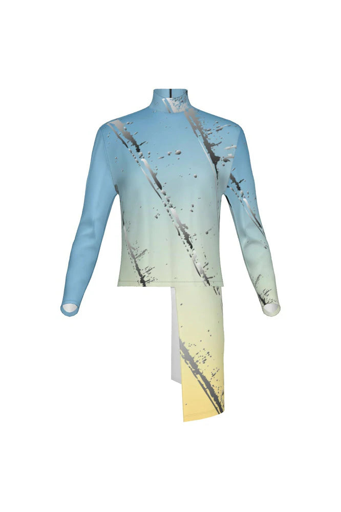 Custom Digitally Printed Plus Top With Drape