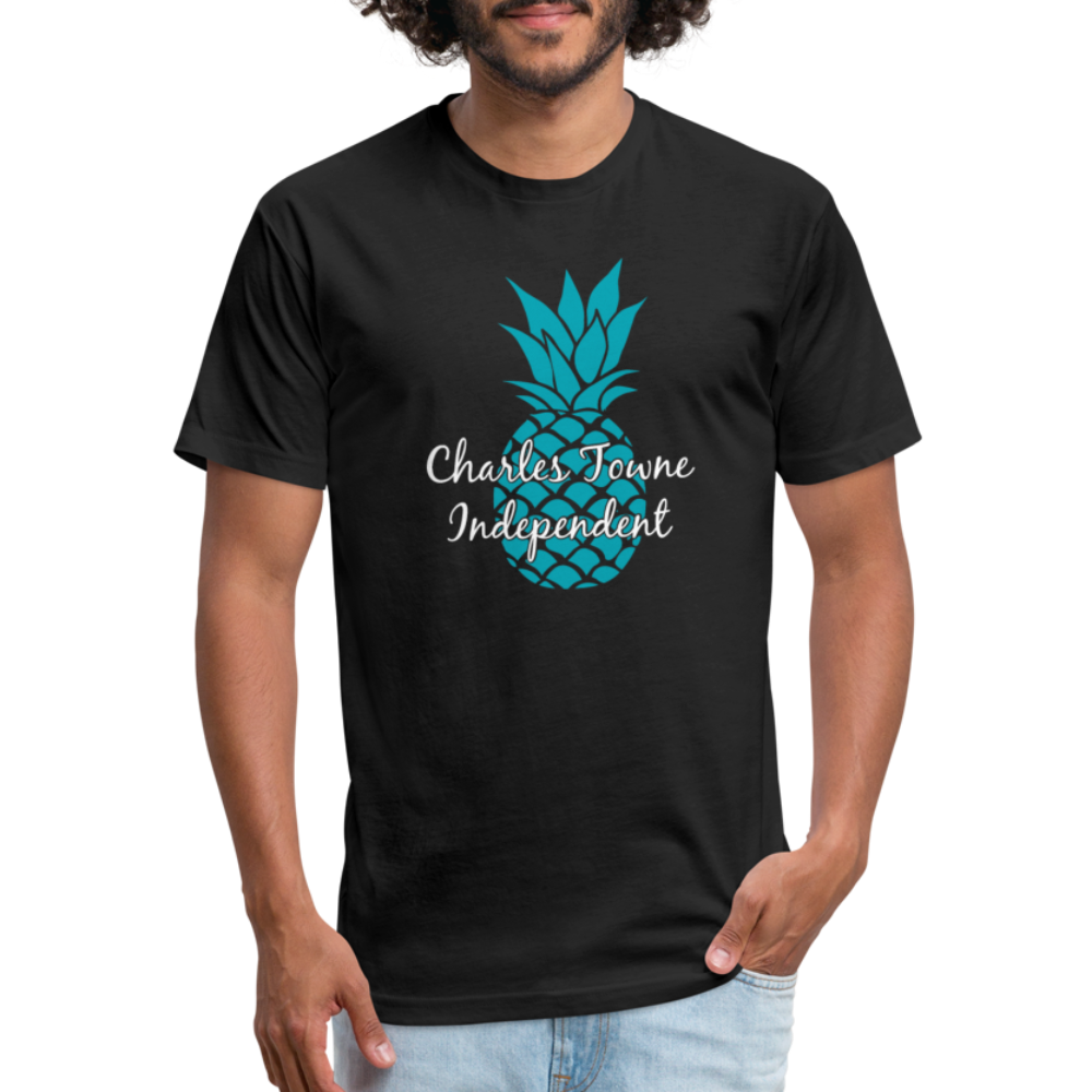 Charles Towne Independent Teal Fitted Cotton/Poly T-Shirt by Next Level - black